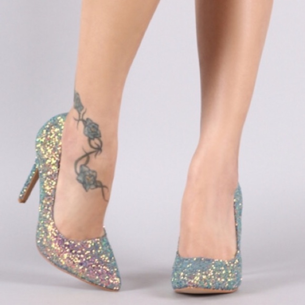 Fiona | Mermaid Glitter Pumps - Picture 2 of 2